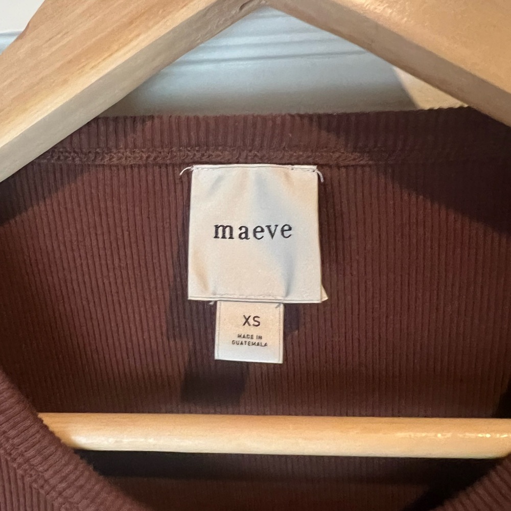 Anthropologie Maeve long sleeve ribbed ribbed tee XS - Picture 3 of 3